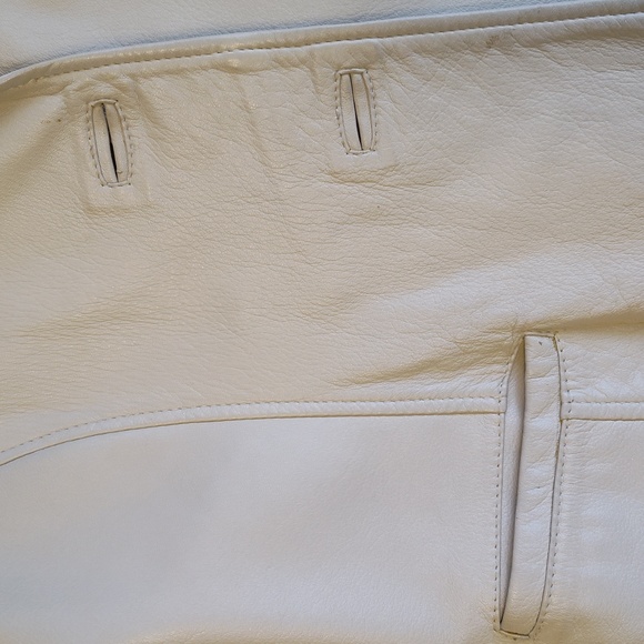 White Italian leather jacket - Picture 4 of 10